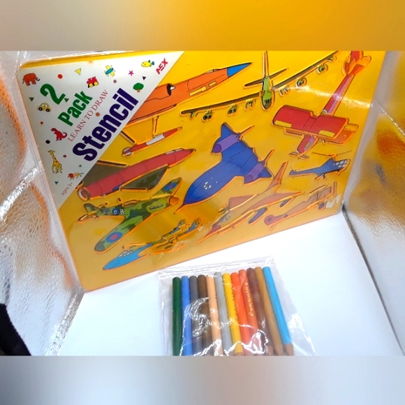 Paper Planes Kit With Book Paper Stickers+ Learn To Draw Plane Stencils New - Picture 3 of 10